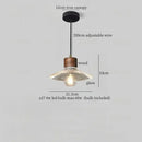 Rustic wood and ribbed glass led pendant light dining room
