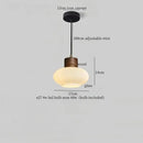 Rustic wood and ribbed glass led pendant light dining room