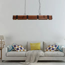 DecorBites™ Wood Beam Down Light Kitchen Island Lighting - Lodge Style with 4 Lights and Chain - Black Finish