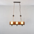 Rustic wood candelabra pendant light for dining room