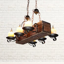 Rustic wood design candle pendant light dining room 220v-240v