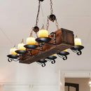 Rustic wood design candle pendant light dining room 220v-240v
