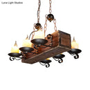 Rustic wood design candle pendant light dining room 220v-240v