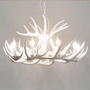 Rustic wood finish deer antler chandelier dining room light