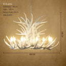 Rustic wood finish deer antler chandelier dining room light