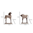 Rustic wood grain horse sculpture living room animal figurine