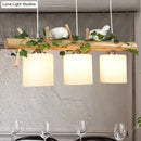 DecorBites™ Modern Wood Linear Island Lighting for Restaurants - Natural Wood Island Light