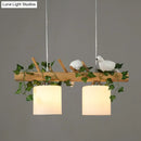 DecorBites™ Modern Wood Linear Island Lighting for Restaurants - Natural Wood Island Light