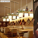 DecorBites™ Modern Wood Linear Island Lighting for Restaurants - Natural Wood Island Light