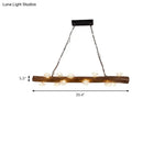 Rustic wood log hanging lamp with globe lights kitchen chandelier