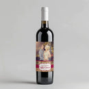 Rustic Wood Maroon Picture Wine Label