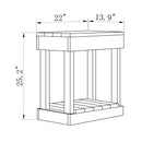 Rustic Wood Square Side Table with Shelf