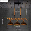 Rustic wooden beam and beige rope 3 light island pendant kitchen light