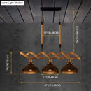 Rustic wooden beam and beige rope 3 light island pendant kitchen light