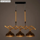 Rustic wooden beam and beige rope 3 light island pendant kitchen light