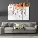 DecorBites™ Rustic Metal Island Lighting with Wooden Beam - Multi Light Suspension Chandelier in Black/Antique Brass