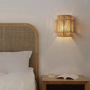 Rustic woven hemp rope wall lights bedroom tiered sconce
