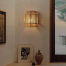 Rustic woven hemp rope wall lights bedroom tiered sconce