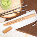 Reusable Stainless Steel Set of Drinking Straws w/ Personalized Wooden Case