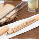 Reusable Stainless Steel Set of Drinking Straws w/ Personalized Wooden Case