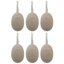 6 Blank Unpainted Wooden Egg Ornaments on Ribbon 2.75 Inches