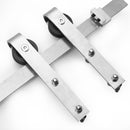 Veregio 7411 Matte White Barn Door and Silver Finish Rail
