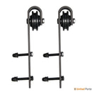 Felicia 3599 Matte White Double Barn Door with 9 Lites Clear Glass | Black Bypass Rails