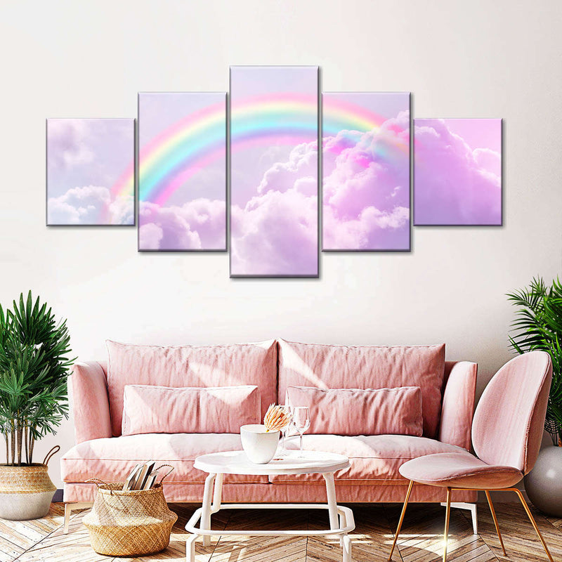 Rainbow On Clouds Wall Art