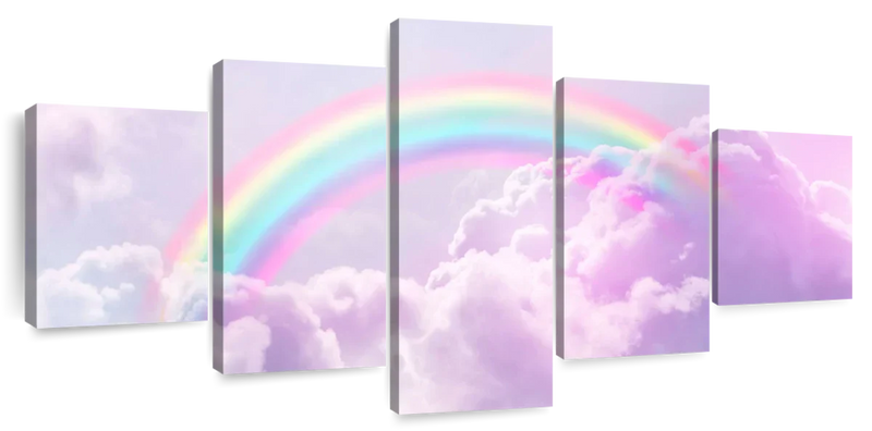 Rainbow On Clouds Wall Art