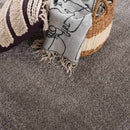 Charven Charcoal Subtle Wavy Abstract Modern Minimalist Polyester Machine Woven Area Rug