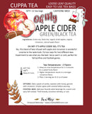 Apple Cider Tea | Green/Black Tea | 12 Tea Bags | Natural Caffeine | Tea n More