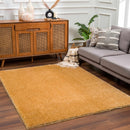 Heavenly Solid Mustard Plush Rug - Clearance
