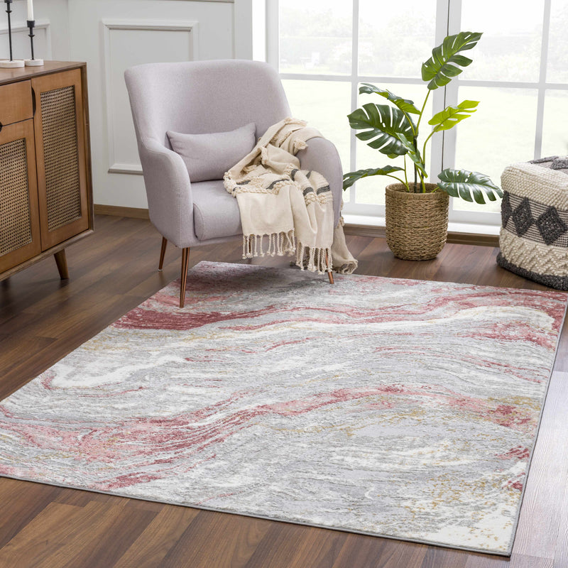 Lively Marble Pink Area Rug