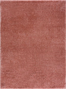 Rosava Dusty Pink Subtle Wavy Abstract Modern Minimalist Polyester Machine Woven Area Rug - Clearance