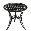Black Ornate Outdoor Patio Garden Aluminum 3 Piece Bistro Set