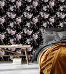 Contemporary Dark Wallpaper with Peonies Tasteful