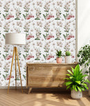 Contemporary Pink Gentle Flowers Wallpaper Smart