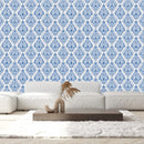 Elegant Blue Monogram Wallpaper Chic