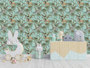 Palms and Exotic Animals Wallpaper