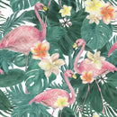 Flamingos between Leaves Wallpaper