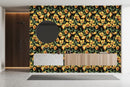 Modish Orange Flowers Wallpaper Chic