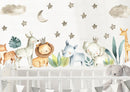 Safari Animals, Jungle Creatures - Fabric Nursery Wall Art Decal