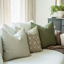 Leme Olive Green Cotton Pillow Cover
