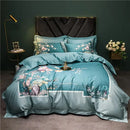 Sage green & cream bird floral 1400tc egyptian cotton bedding set bedroom