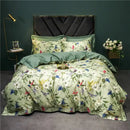 Sage green & cream bird floral 1400tc egyptian cotton bedding set bedroom