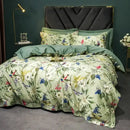 Sage green & cream bird floral 1400tc egyptian cotton bedding set bedroom