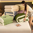 Sage green & cream cozy warmth velvet autumn sleep blanket bedroom