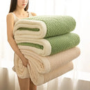 Sage green & cream cozy warmth velvet autumn sleep blanket bedroom