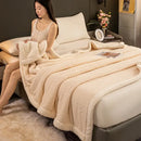 Sage green & cream cozy warmth velvet autumn sleep blanket bedroom