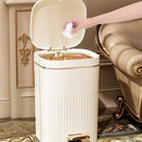 Sage green & cream light luxury pedal trash can kitchen bin